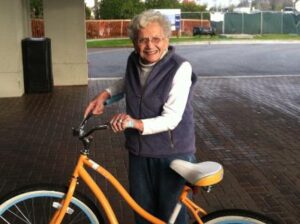 Mom at 97 with bike in Charleston SC